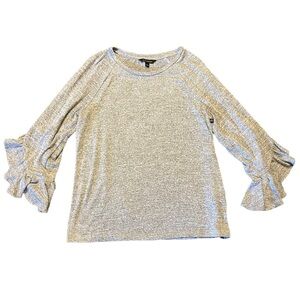 Banana Republic Grey Ruffle Sleeve Top | Women’s S